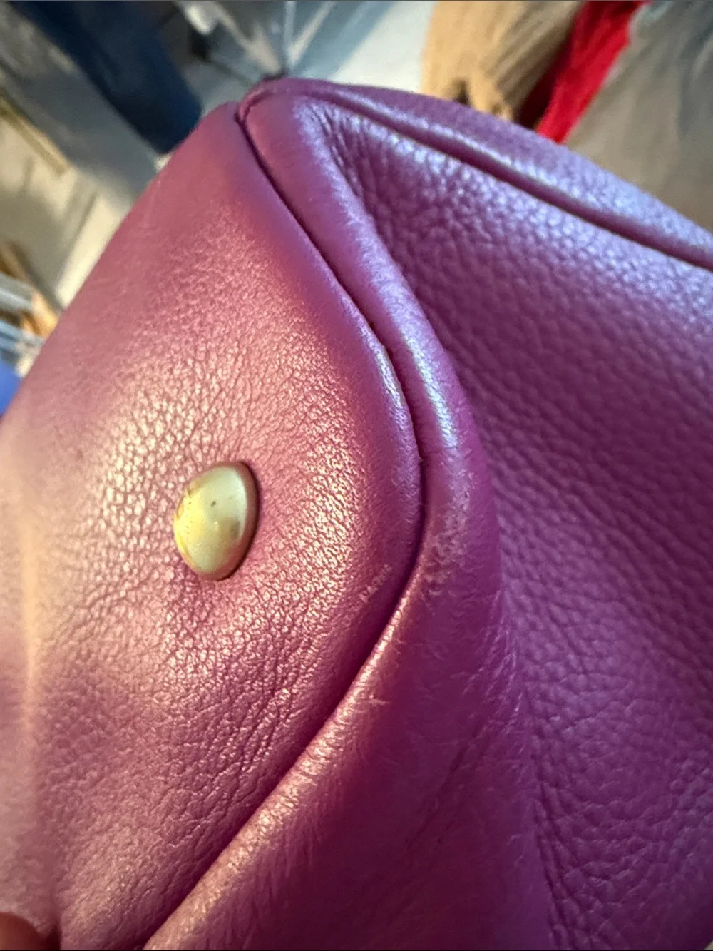 Vera Bradley Mallory Fuchsia Pebbled Leather Tote Bag